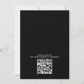 Simple Black and White Budget QR Code Wedding Einladung (Rückseite)