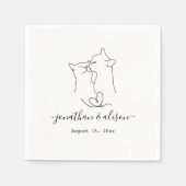 Simple Black and White Cat Modern Wedding Serviette (Vorderseite)