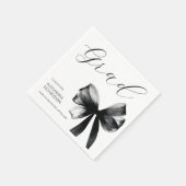 Simple Black and White Cute Bow Graduation Party Serviette (Ecke)