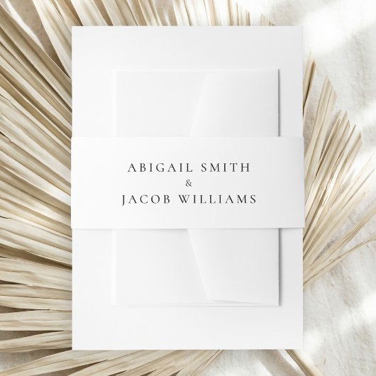 Simple Black and White Elegant Wedding Einladungsbanderole