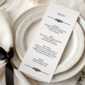 Simple Black and White Elegant Wedding | Menu Menükarte