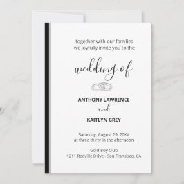 Simple Black and White Formal Wedding - Custom Einladung