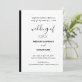 Simple Black and White Formal Wedding - Custom Einladung (Stehend Vorderseite)