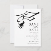 Simple Black and White Graduation Party Save The Date (Vorderseite)