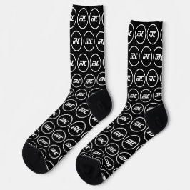 Simple Black and White Initials Cool Monogram Socken