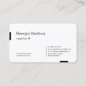 Simple Black and White Luxury Realtor  Visitenkarte (Rückseite)