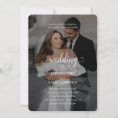 Simple Black and White Overlay Photo Wedding Einladung (Vorderseite)
