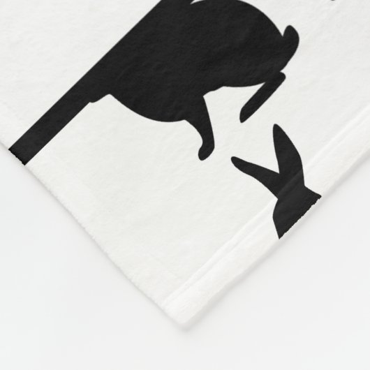 Simple Black And White Pattern Of Bunnies And Name Fleecedecke (Ecke)