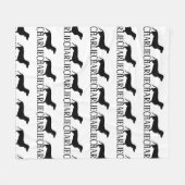Simple Black and White Personalized Doxie Blanket Fleecedecke (Vorderseite (Horizontal))