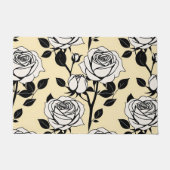 Simple Black And White Roses In A Graphic Style  Fußmatte (Vorderseite)