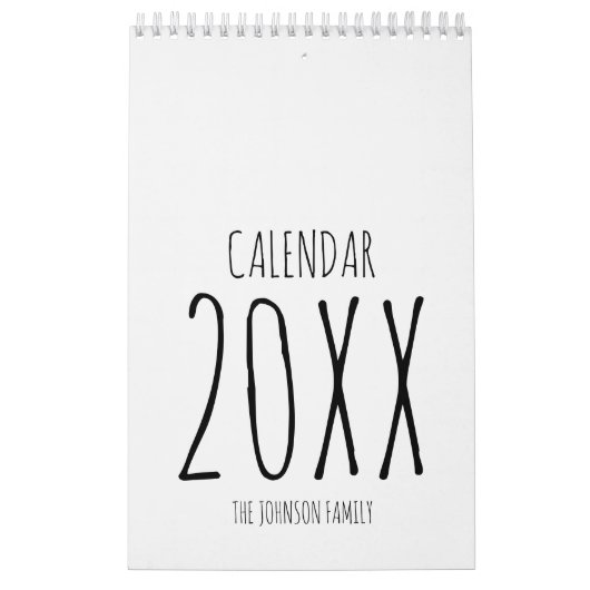 Simple Black and White Script Writing 2026 Kalender (Titelbild)