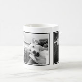 Simple Black and White Three Photo Minimalist 2025 Kaffeetasse (Mittel)