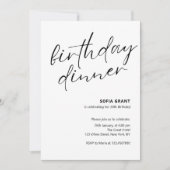 Simple Black and White Unisex Birthday Dinner Einladung (Vorderseite)
