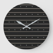 Simple Black Background With Grey Stripes And Tiny Große Wanduhr (Vorderseite)