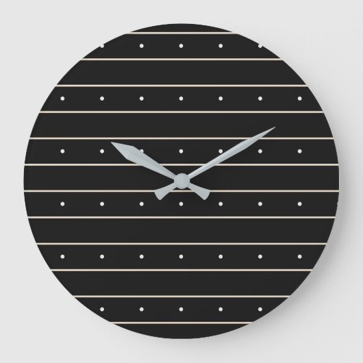 Simple Black Background With Grey Stripes And Tiny Große Wanduhr (Vorderseite)