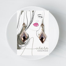 Simple Black Beige Girl Zeichnend Trendy Juwelier