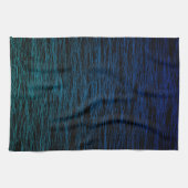 Simple Black Blue Aquamarin Abstrakt Scribble Text Geschirrtuch (Horizontal)