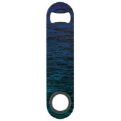 Simple Black Blue Aquamarin Abstrakt Scribble Text Speed Flaschenöffner (Vorderseite)