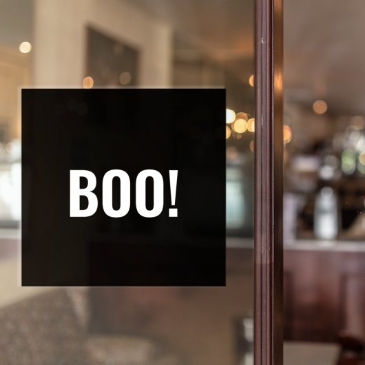 Simple Black Boo Happy Halloween Fensteraufkleber
