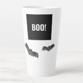 Simple Black Boo Happy Halloween Milchtasse (Vorderseite)