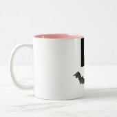 Simple Black Boo Happy Halloween Zweifarbige Tasse (Links)