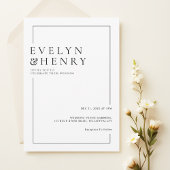 Simple Black Border Modern Typography Wedding Einladung