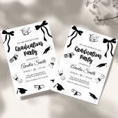 Simple  Black Bow graduation party invitation Einladung