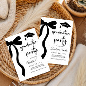 Simple  Black Bow graduation party invitation Einladung