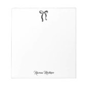 Simple Black Bow Script Custom Name Script Notizblock (Vorderseite)