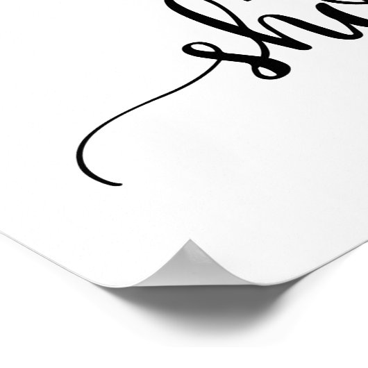 Simple Black Calligraphy Baby Dusche Willkommen Poster (Ecke)