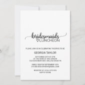 Simple Black Calligraphy Bridesmaids Luncheon Einladung (Vorderseite)