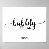 Simple Black Calligraphy Bubbly Bar Sign Poster (Vorne)