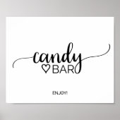 Simple Black Calligraphy Candy Bar Sign Poster (Vorne)
