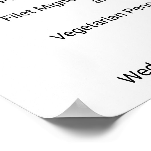 Simple Black Calligraphy Dinner Menu Sign Poster (Ecke)