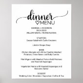 Simple Black Calligraphy Dinner Menu Sign Poster (Vorne)