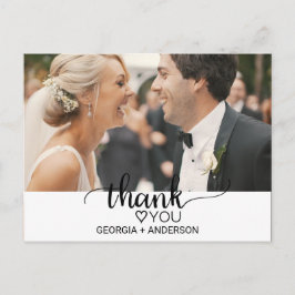 Simple Black Calligraphy Foto Vielen Dank Postkarte