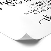 Simple Black Calligraphy Fotobooth Gästebuch (Ecke)