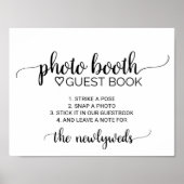 Simple Black Calligraphy Fotobooth Gästebuch (Vorne)