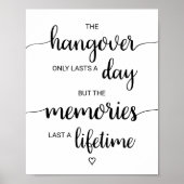 Simple Black Calligraphy Hangover & Erinnerungen U Poster (Vorne)