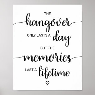 Simple Black Calligraphy Hangover & Erinnerungen U Poster