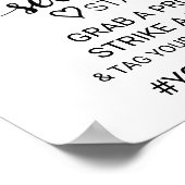 Simple Black Calligraphy Selfie Station Sign Poster (Ecke)