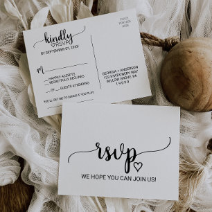 Simple Black Calligraphy Song Request UAWG Einladungspostkarte