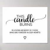 Simple Black Calligraphy This Candle Burns Sign Poster (Vorne)