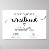 Simple Black Calligraphy Wedding Armband Sign Poster (Vorne)