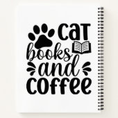 Simple Black "Cat Books and Coffee" Lover Gift Notizblock (Rückseite)