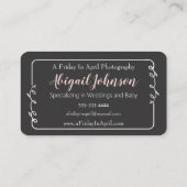 Simple Black Chalkboard Visitenkarte (Rückseite)