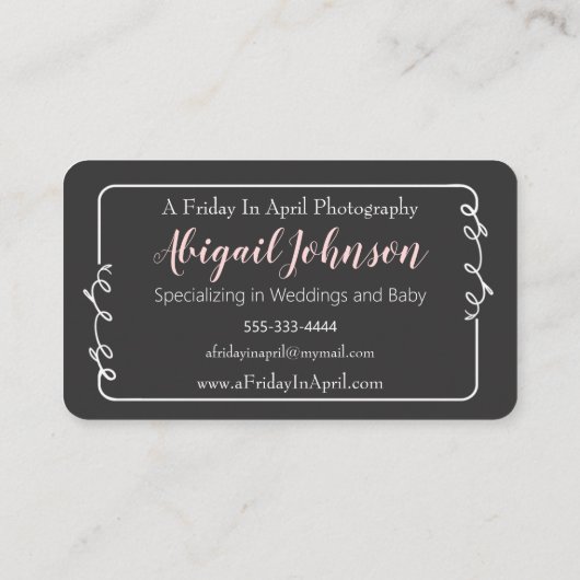 Simple Black Chalkboard Visitenkarte (Rückseite)