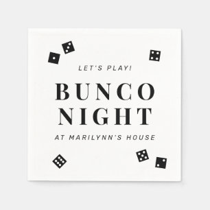 Simple Black Dice Bunco Night Personalisiert Napki Serviette