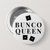 Simple Black Dice Bunco Queen Button (Vorne & Hinten)