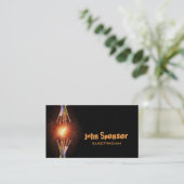 Simple Black Electrician Business Card Visitenkarte (Stehend Vorderseite)